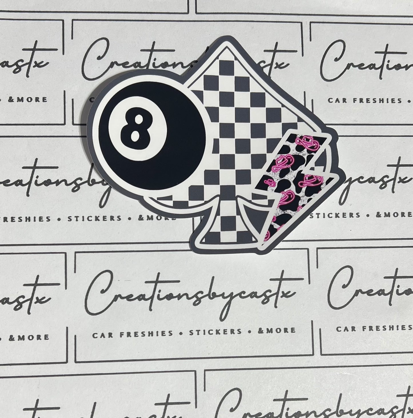DGB Checkered Spade 8 Ball Cardstock