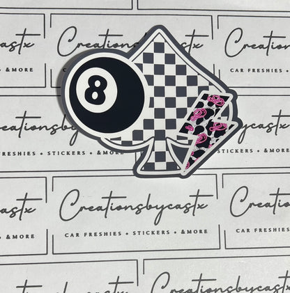 DGB Checkered Spade 8 Ball Cardstock