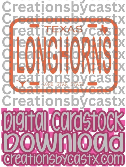 Longhorn Plate Digital Cardstock (Sweet Southern)
