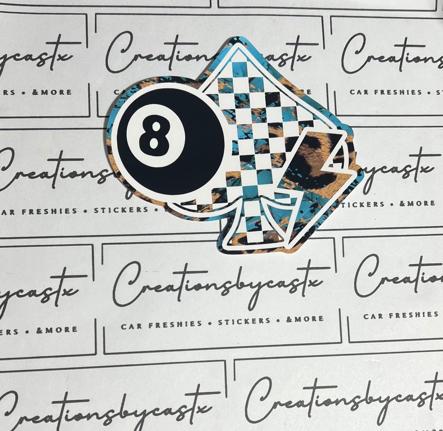 DGB Checkered Spade 8 Ball Cardstock