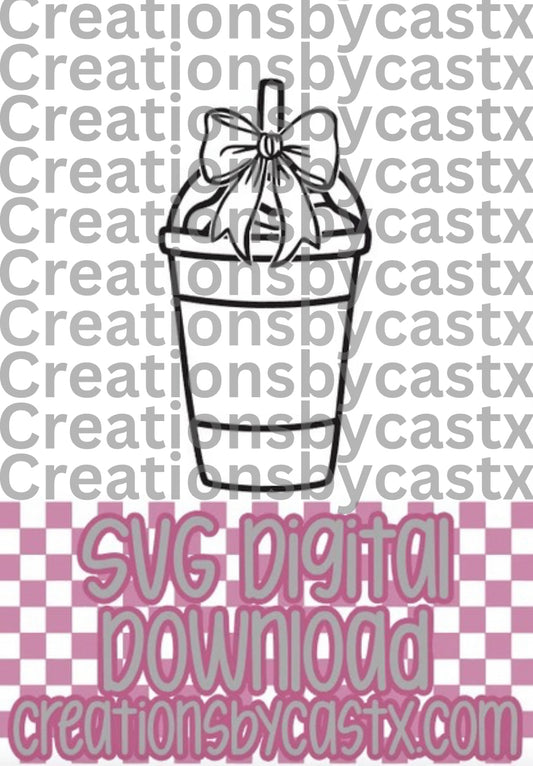 Blended Coffee Cup w Bow SVG