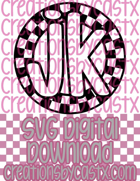 JK Checkered Circle SVG