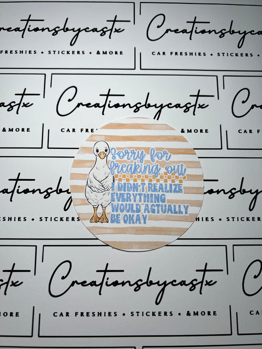 Sorry For Freaking Out Round Cardstock