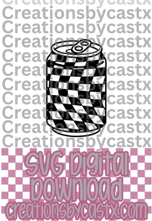 Wavy Checkered Can SVG