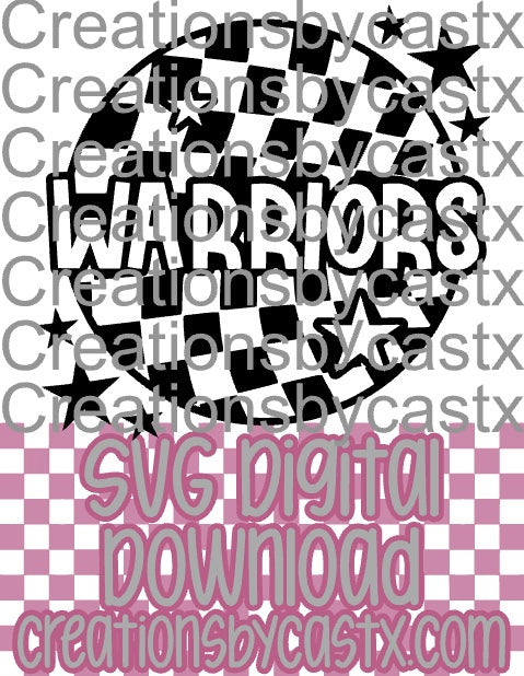 Warriors Checkered Round SVG