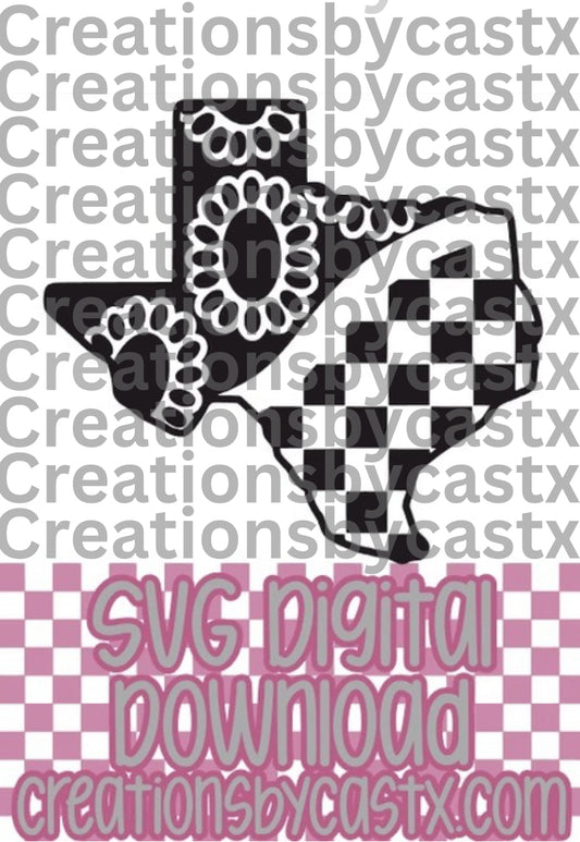 Checkered Concho Texas SVG