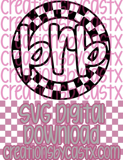 BRB Checkered Circle SVG