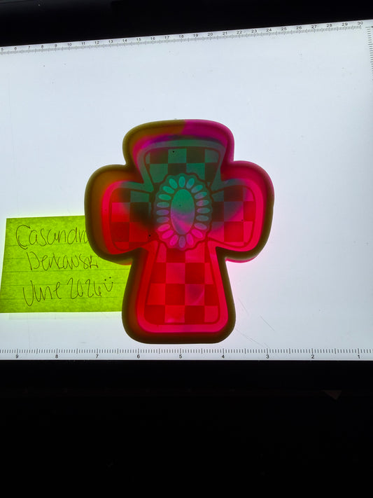 Concho Checkered Cross Destash Mold
