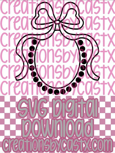 Oval Jewelry w/Bow SVG