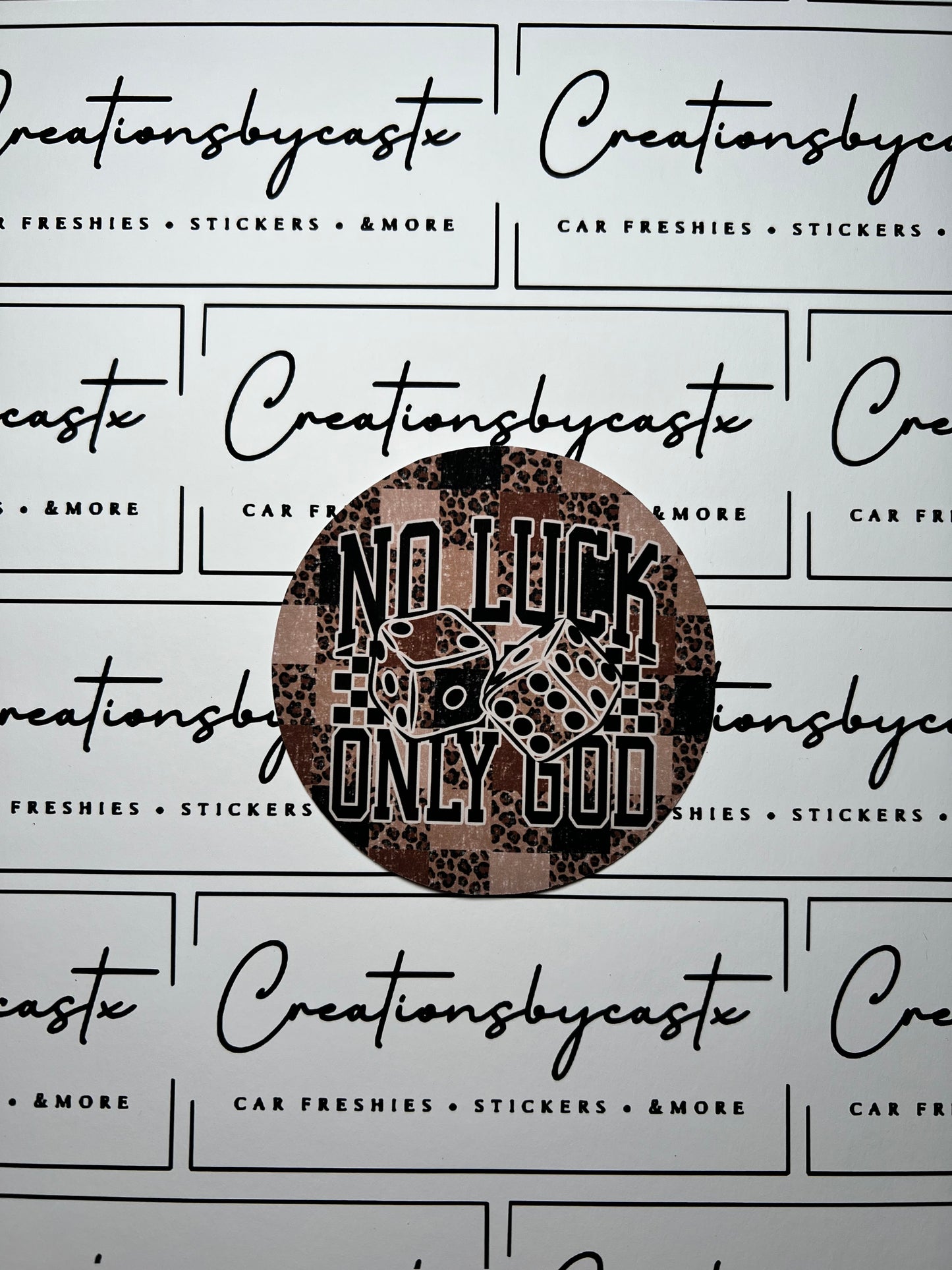 No Luck Just God Round Cardstock