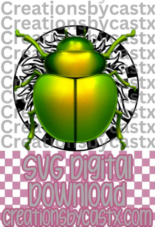 Beetle Checkered Circle SVG