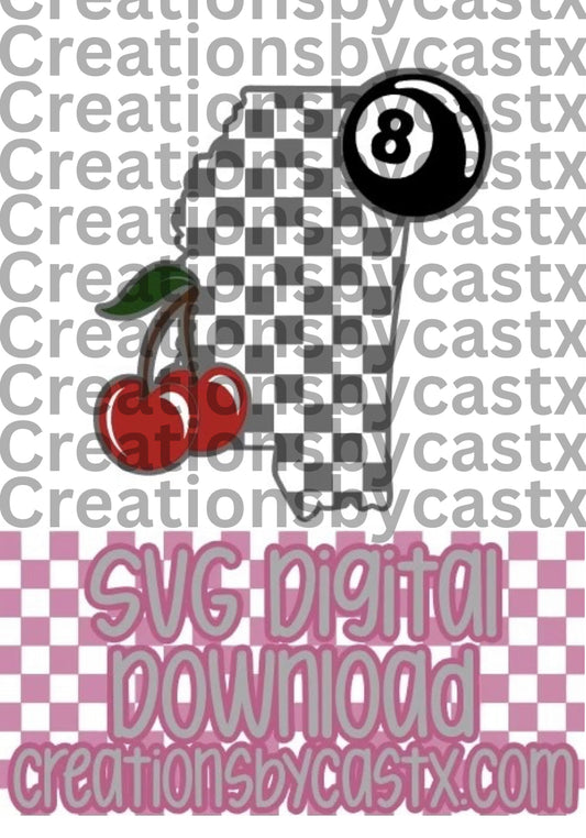 Mississippi 8 Ball Cherry SVG