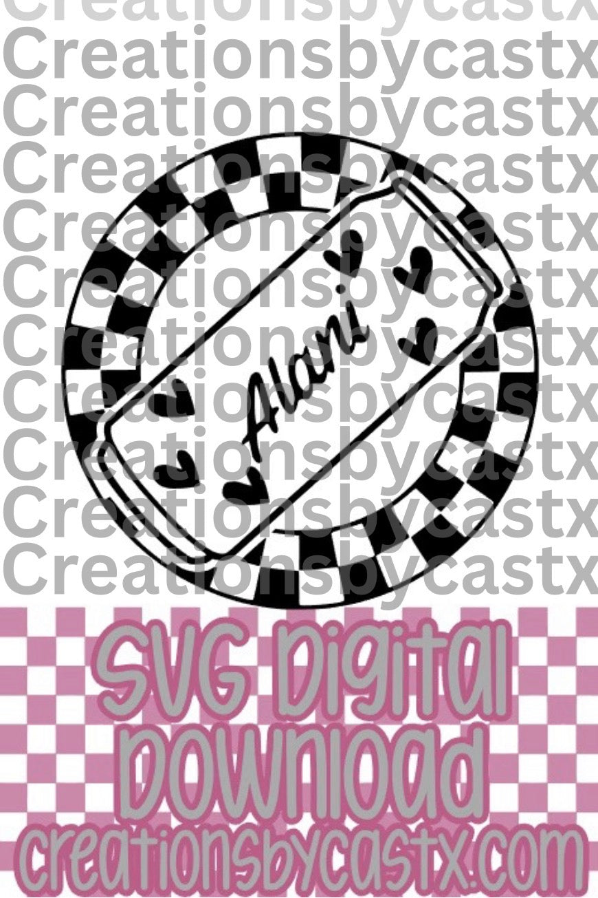 Ala Hearts Checkered Circle SVG
