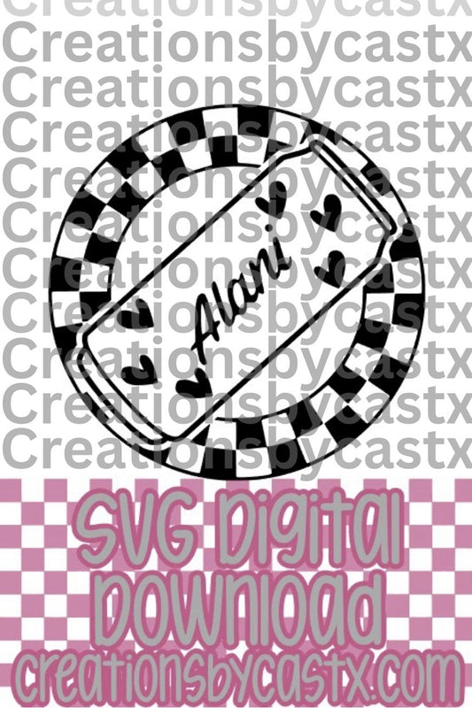 Ala Hearts Checkered Circle SVG