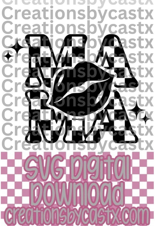 Mama Checkered Lips SVG