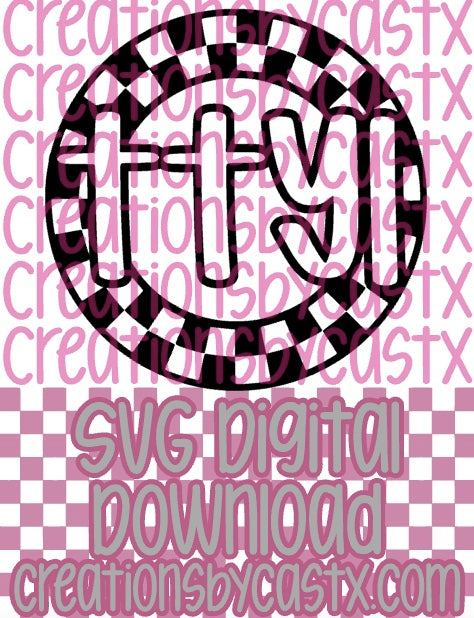 TTYL Checkered Circle SVG