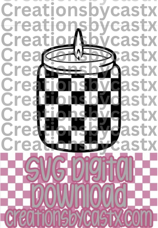 Checkered Candle SVG