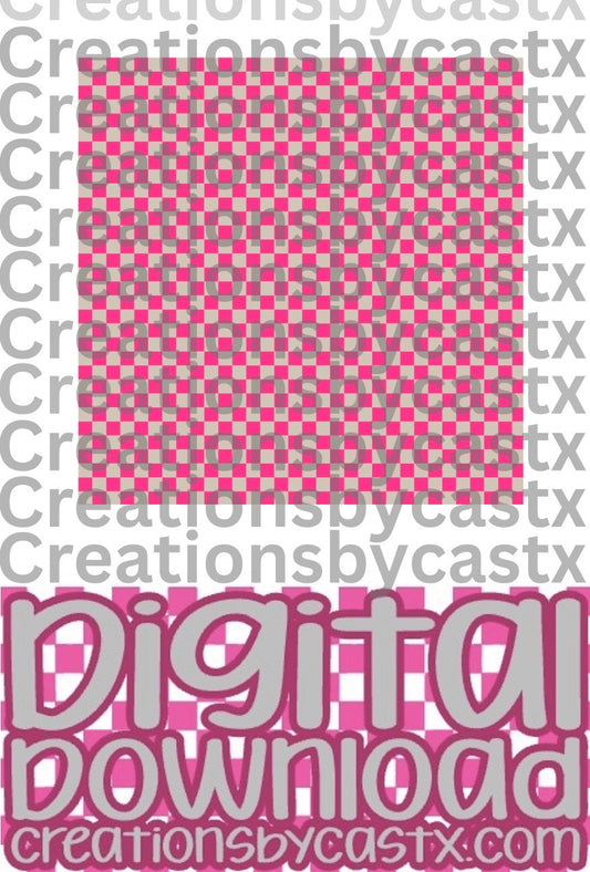 Cream Pink Checkered Digital Download