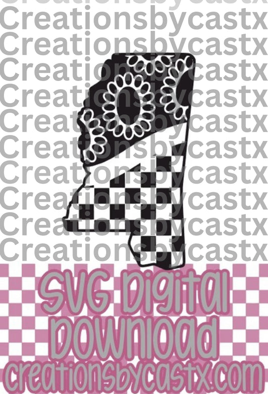 Checkered Concho Mississippi SVG