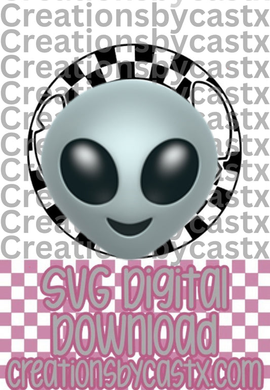 Alien Checkered Circle SVG