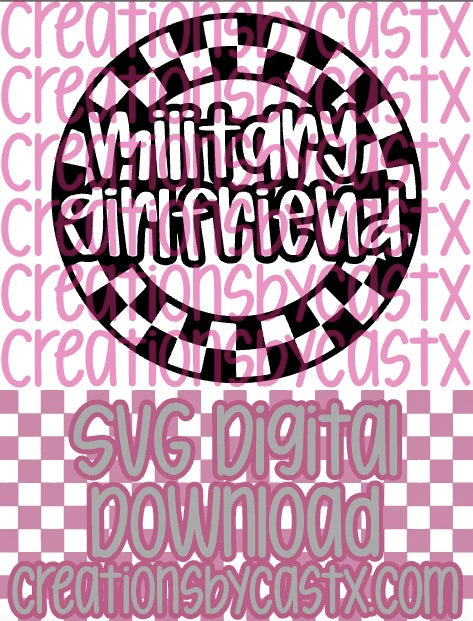 Military Girlfriend Check Circle SVG