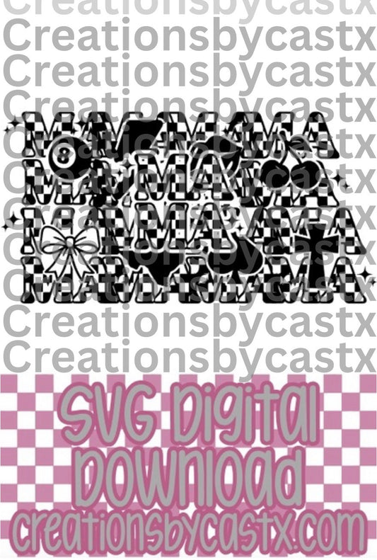 Mama Checkered Bundle SVG