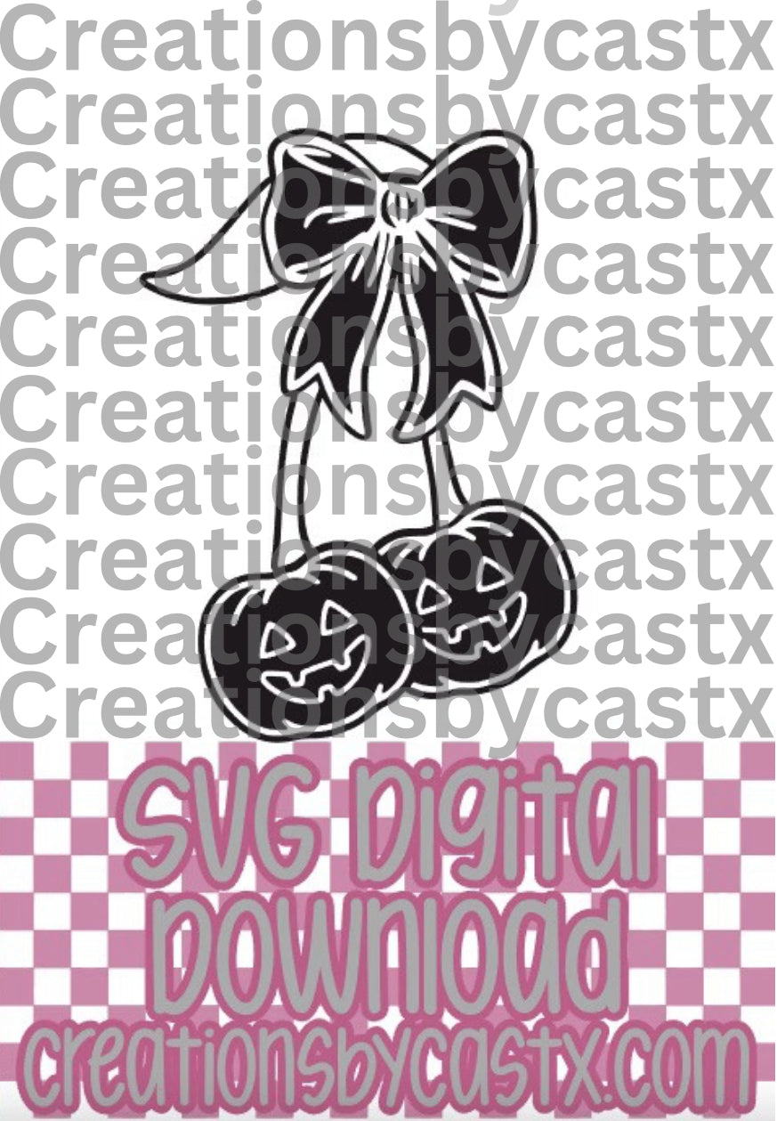 Jack-o-lantern Cherries SVG