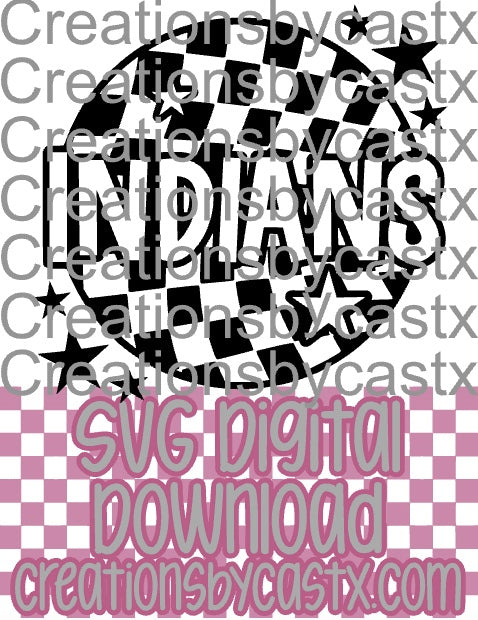 Indians Checkered Round SVG