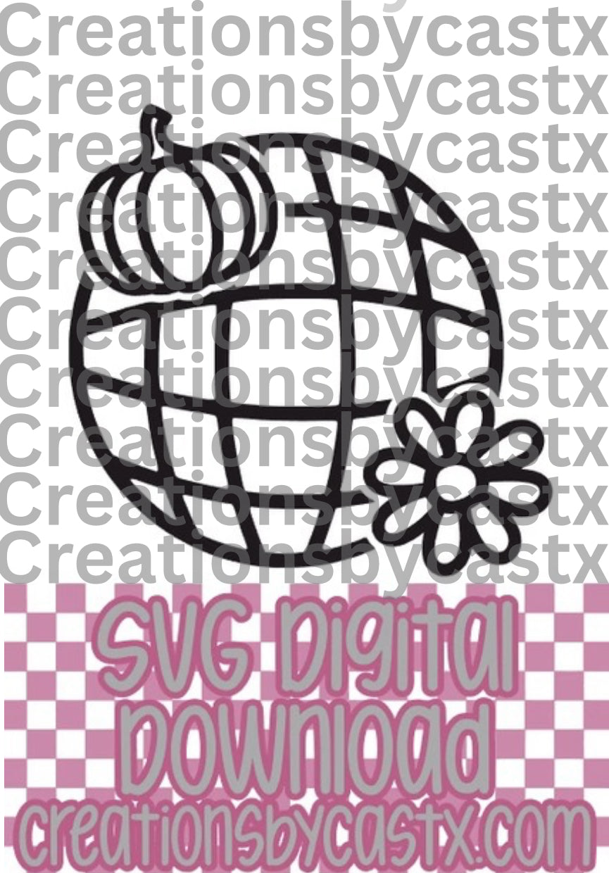 Pumpkin Daisy Disco SVG