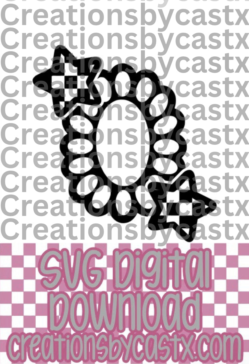 Concho with Checkered Stars SVG
