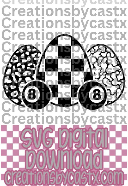Leopard Checkered Camo Eggs SVG