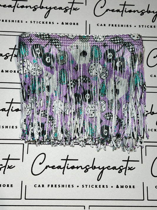 Lavender Dice Printed Fringe