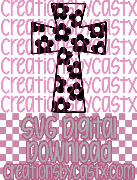 Flower Cross SVG