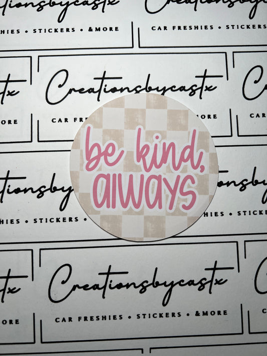 Be Kind Checkered Round Cardstock Individual
