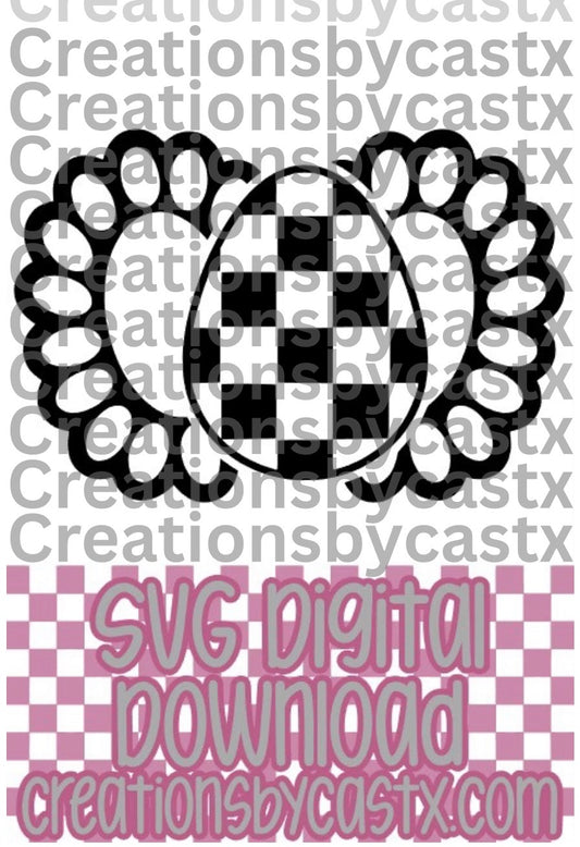 Concho Checkered Egg SVG