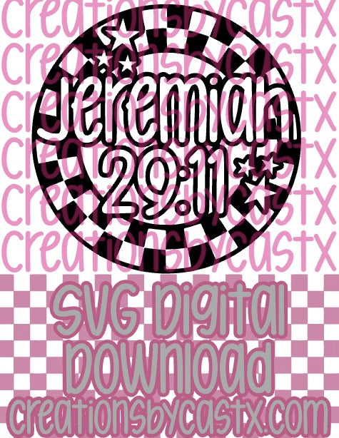 Jeremiah 29:11 Checkered Cicle SVG
