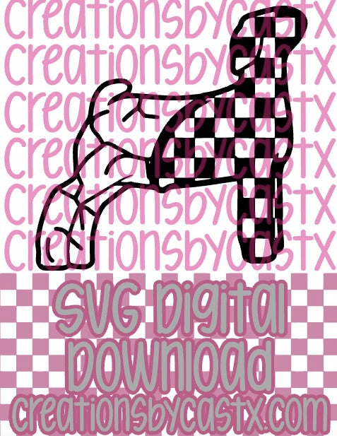 Turq Check Goat SVG