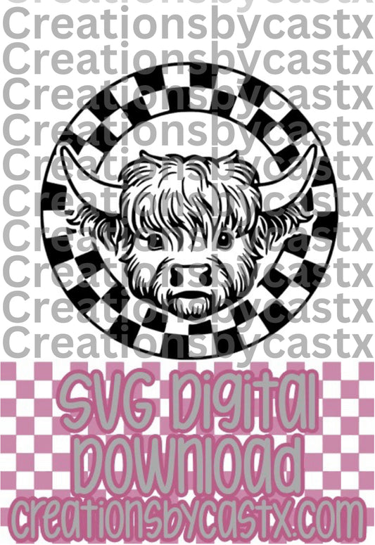 Highland Checkered Circle SVG
