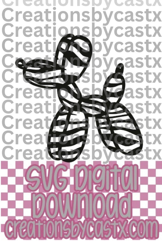 Zebra Balloon Dog SVG