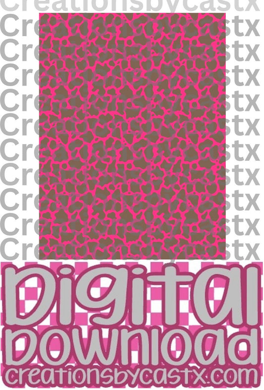 Pink Brown Cow Print Digital Download