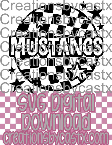 Mustangs Checkered Round SVG