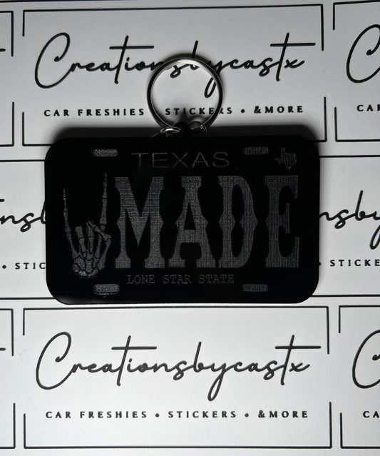 Texas Made License Plate Keychain