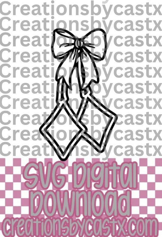 Diamond Cherries w Bow SVG