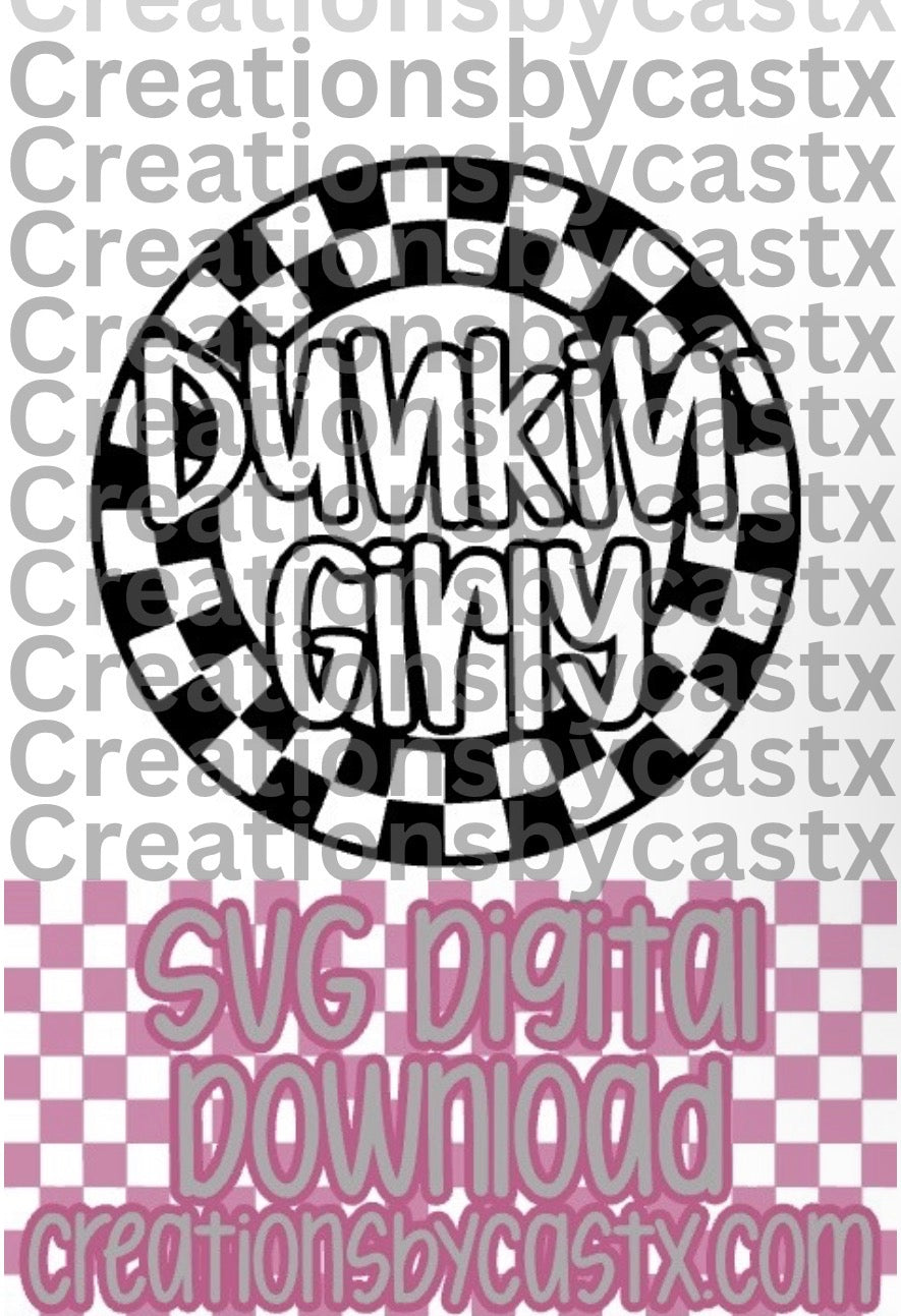 DKN Girly Checkered Circle SVG