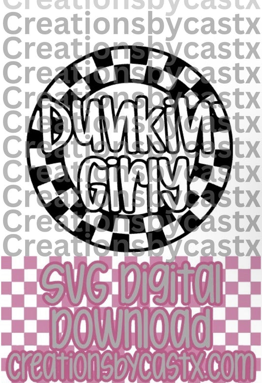 DKN Girly Checkered Circle SVG