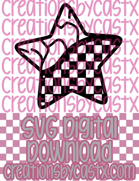 Turq Check Star SVG