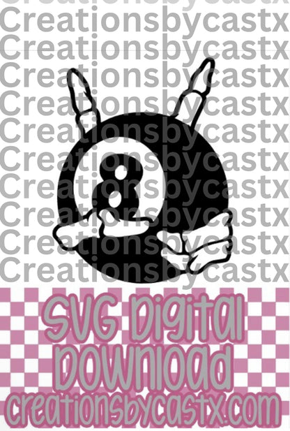 8 Ball Peace Skelly SVG