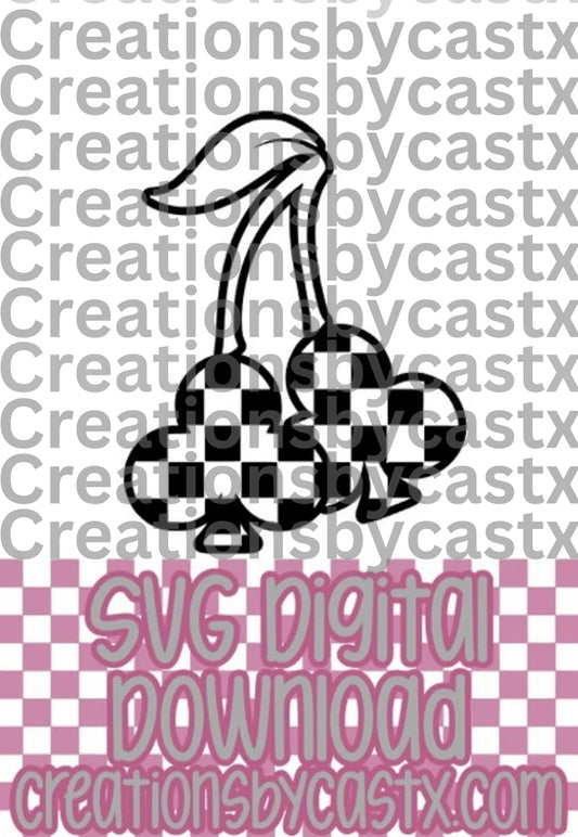 Checkered Club Cherries SVG