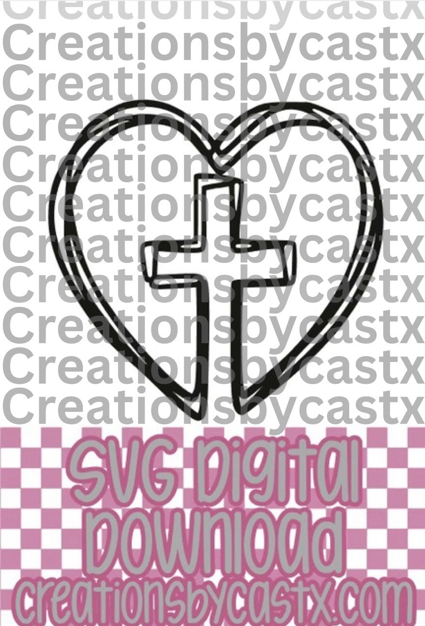 Cross In Heart SVG