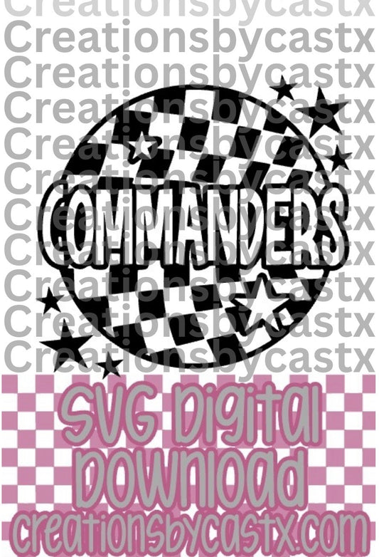Commanders Checkered Round SVG